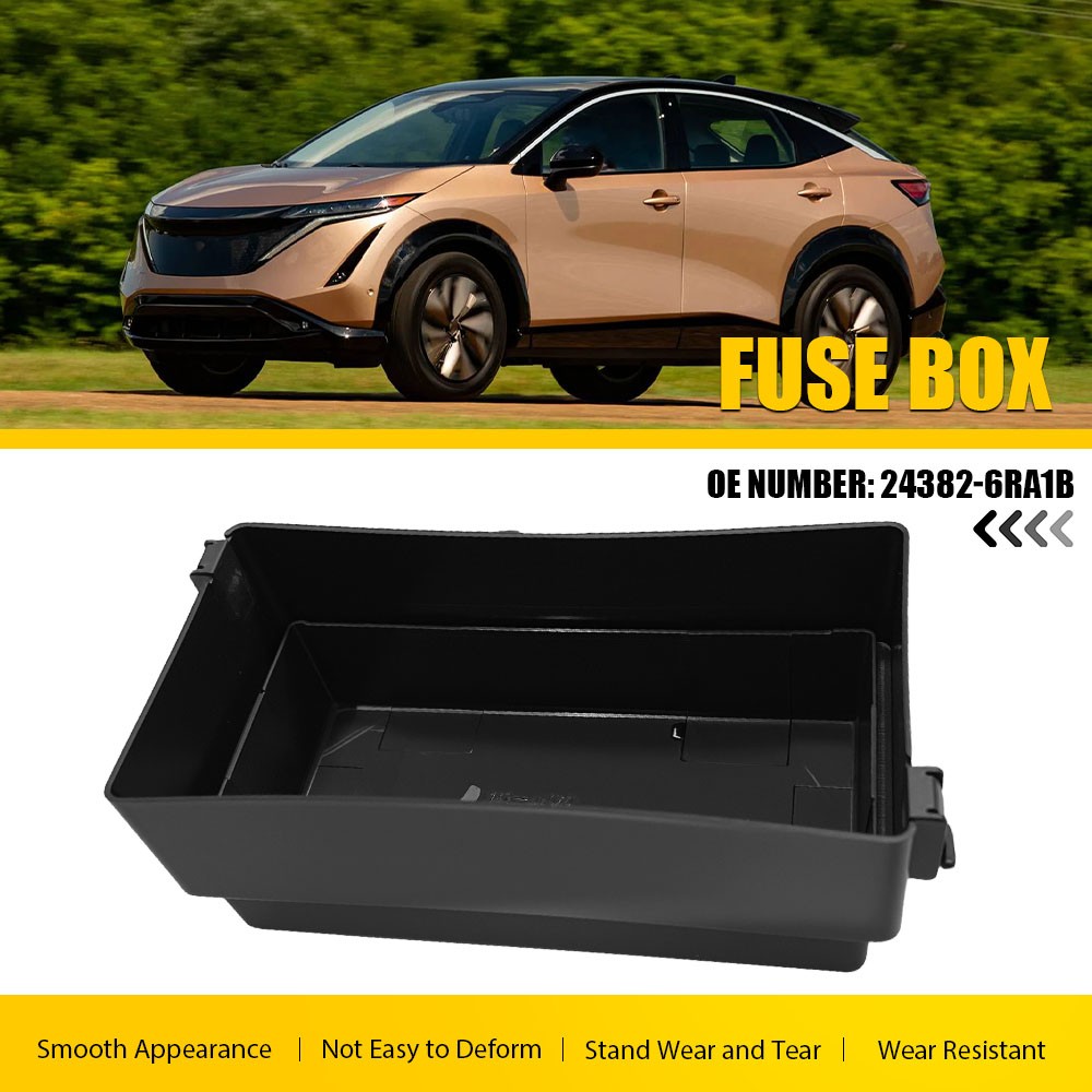 1PCS Fuse Box Cover Lid Trim Black Upper Fit Nissan Ariya 2023-2025 24382-6RA1B