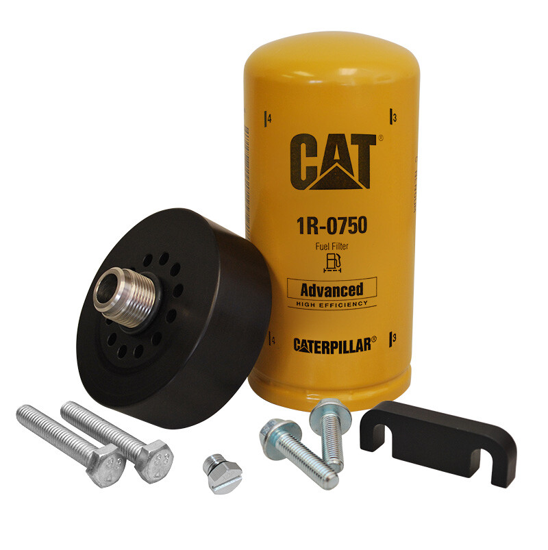 XDP Cat Adapter w/ 1R-0750 Filter For 01-16 LB7 LLY LBZ LMM LML Duramax Diesel