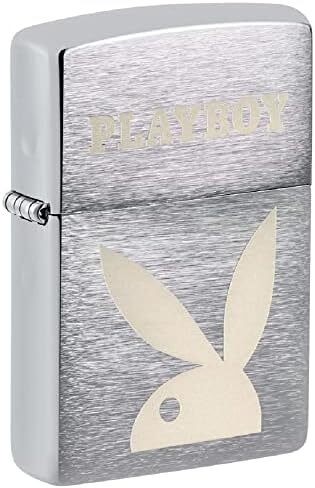 Zippo Lighter- Personalized Message for Playboy Bunny Brushed Chrome #49831