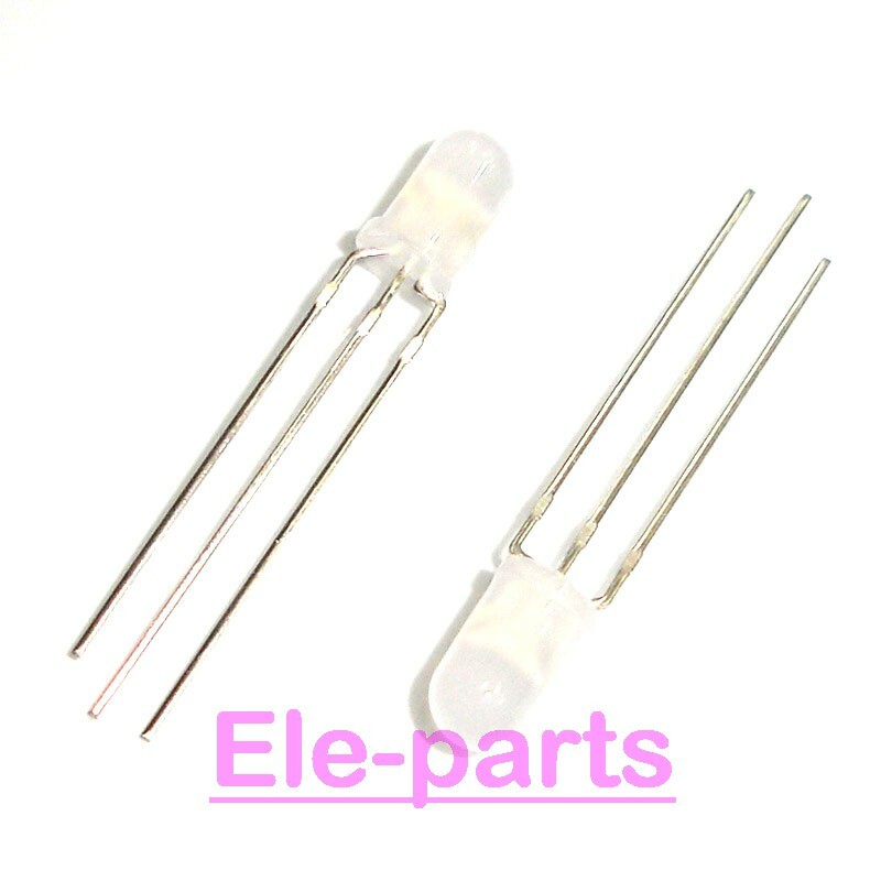 100 PCS Dual Color Led 5mm Green & Red Common Cathode 3Pin DIP-3
