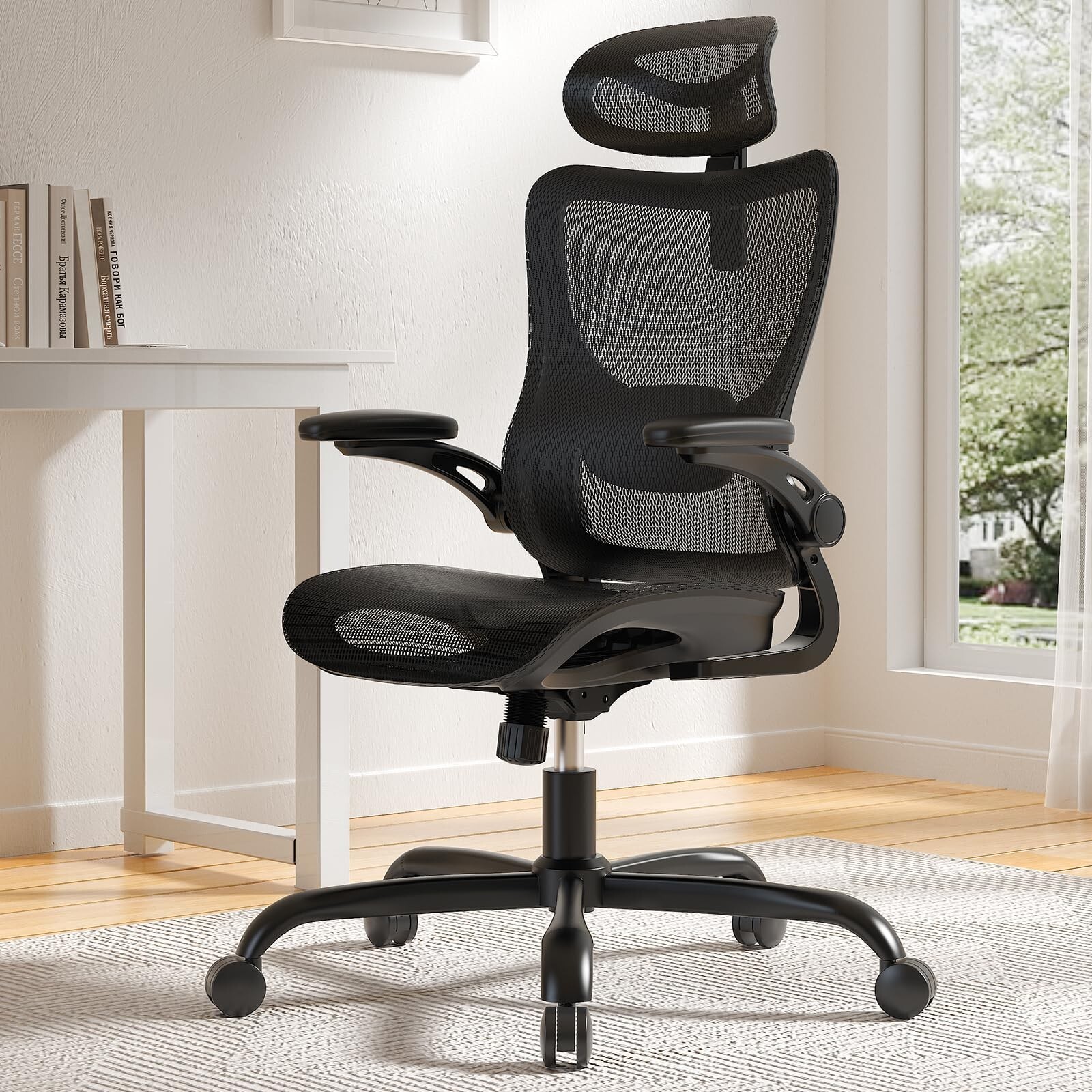 Marsail Ergonomic Mesh Office Chair High Back Home Office Desk Chair with Ada...