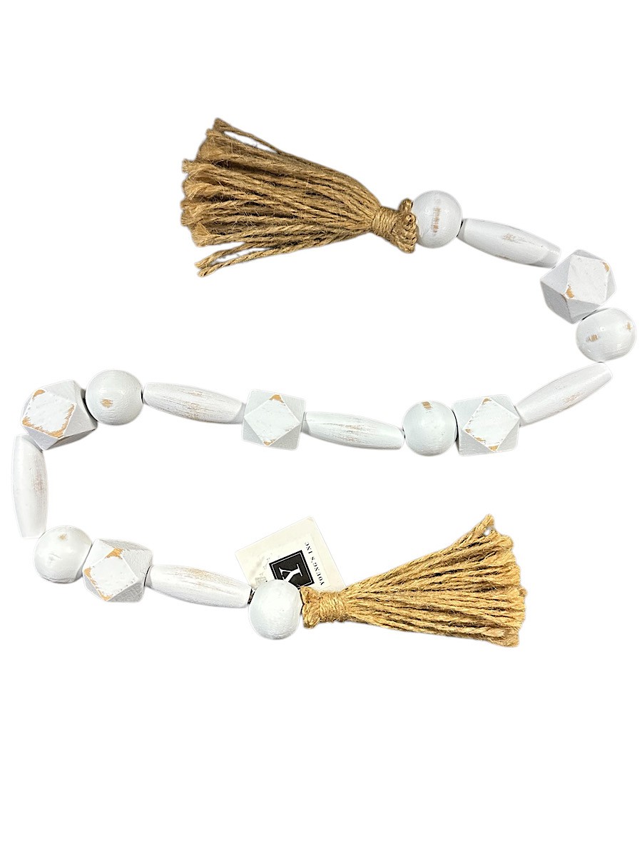 Wood String Blessing Beads with Tassel