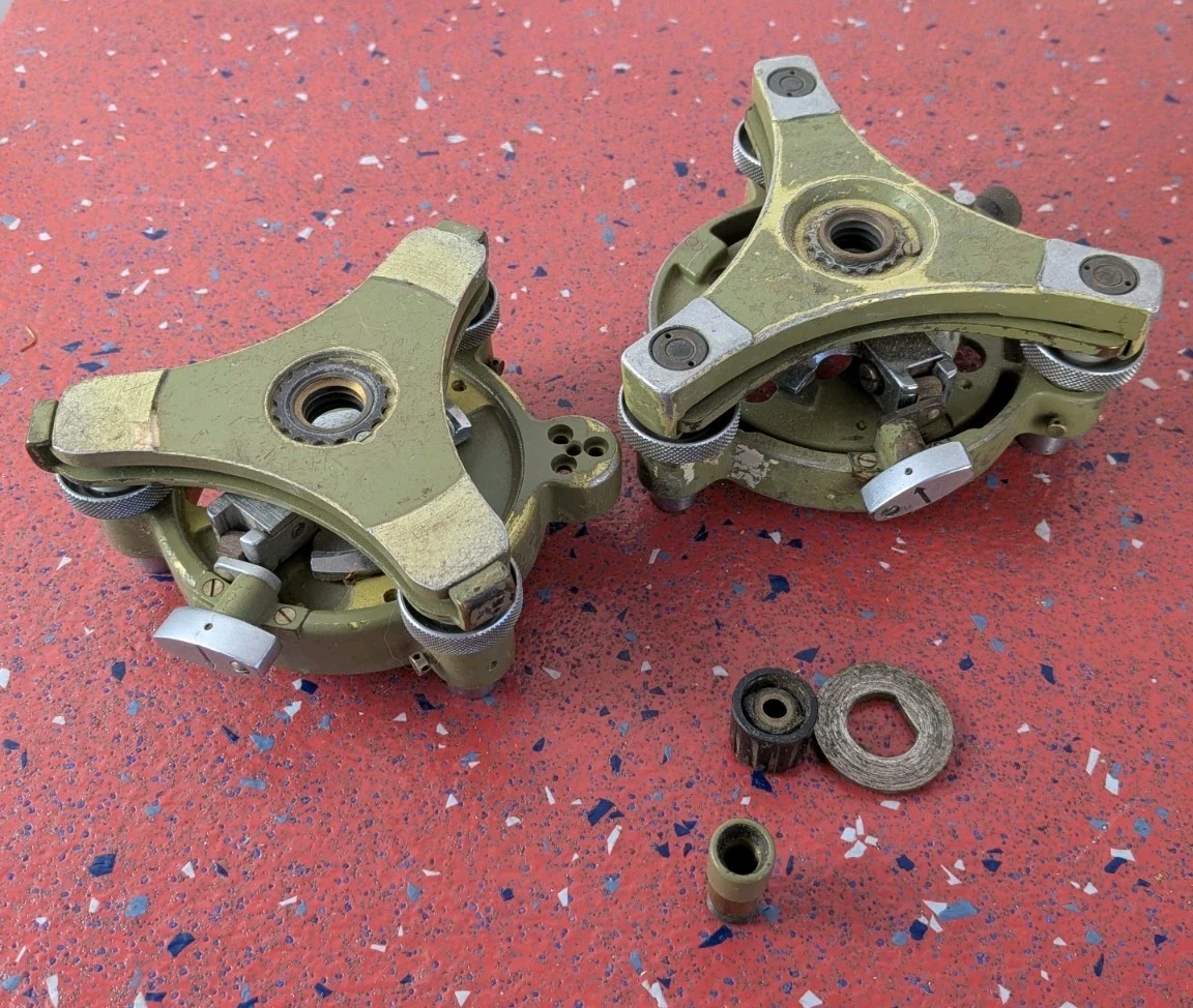 Lot Of Tribrach Parts for Surveying Equipment Transit Marked 3 & 6