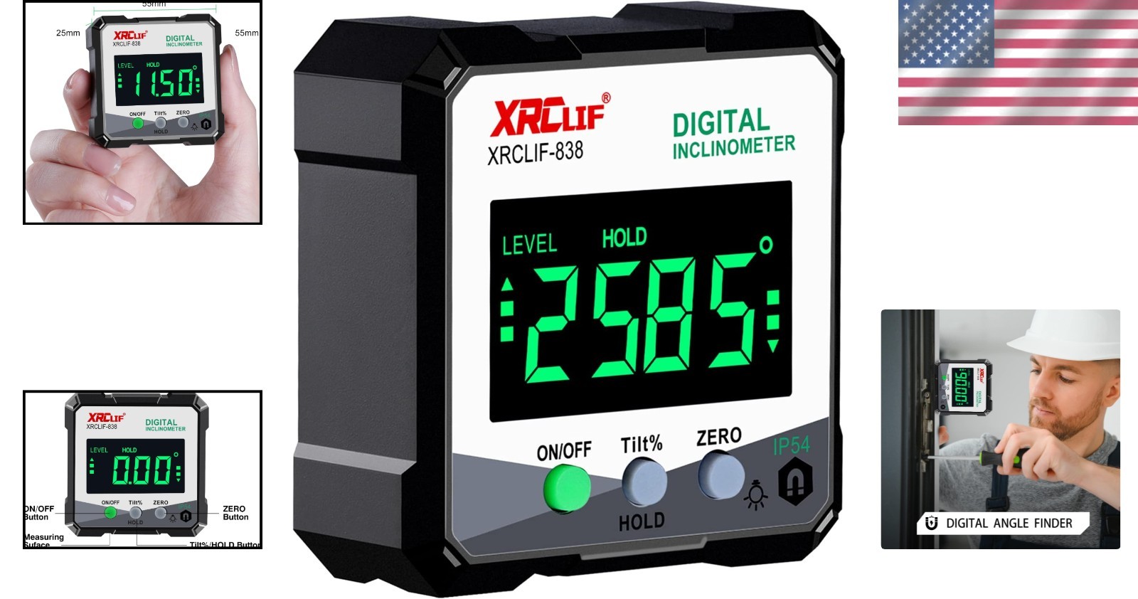 Precision Magnetic Angle Gauge - Durable Digital Protractor for DIY Enthusiasts