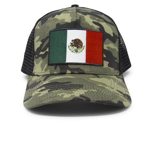 Mexico Hat - Mexico Flag Snapback Trucker Baseball Cap (Camouflage)