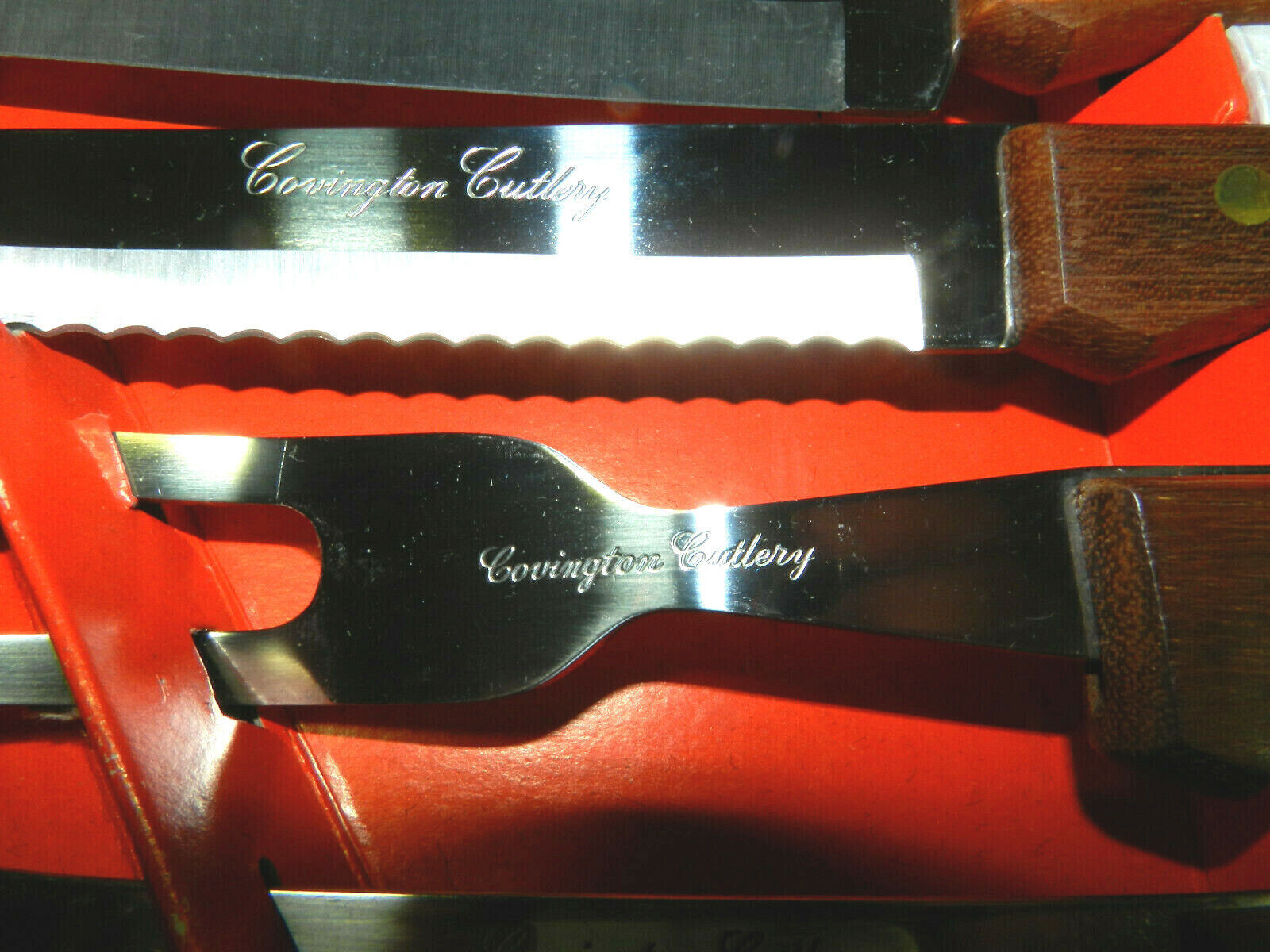 Vintage Covington Cutlery Knife Set Wood Handles 6 Piece All Purpose Japan