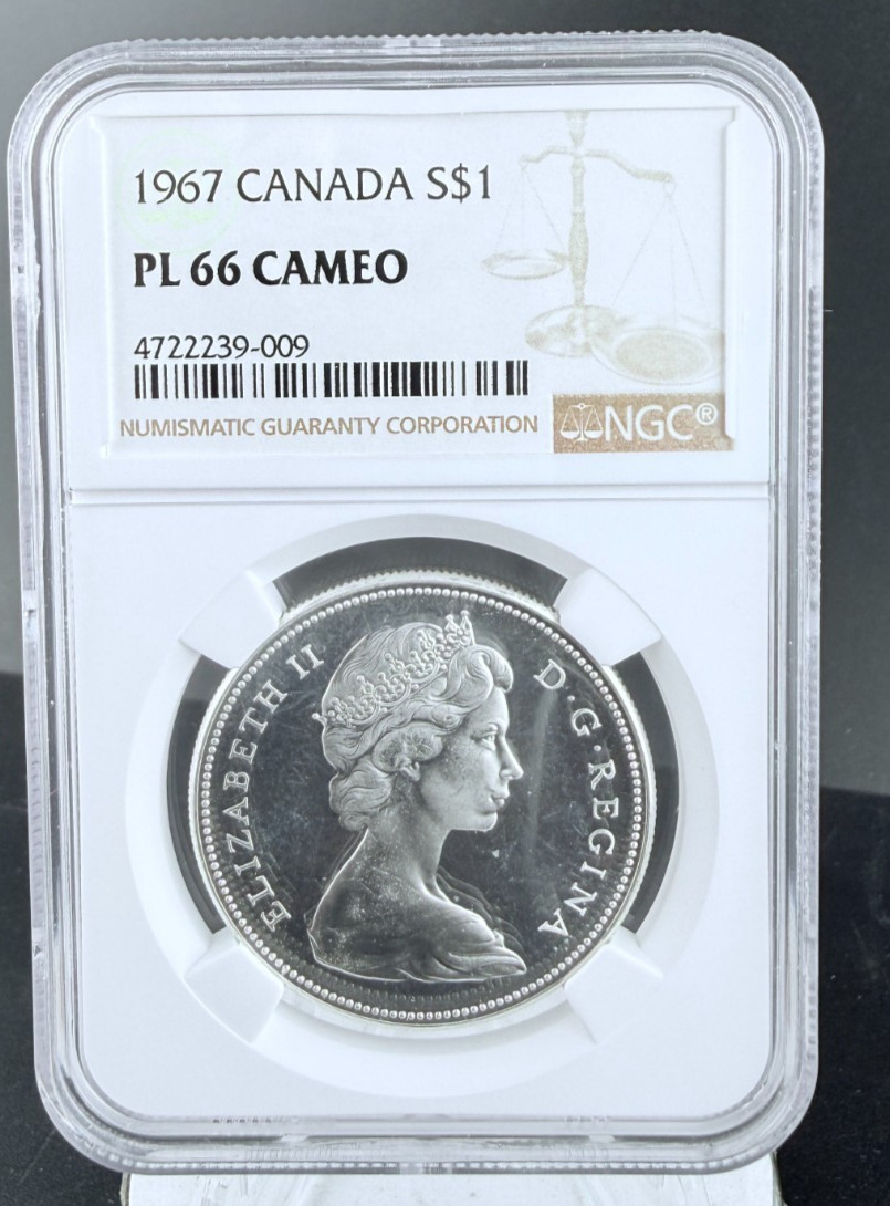 1967 Canada $1 NGC PL66 Cameo ~Proof Like Rotated Diving Goose Error~ LVB1.7