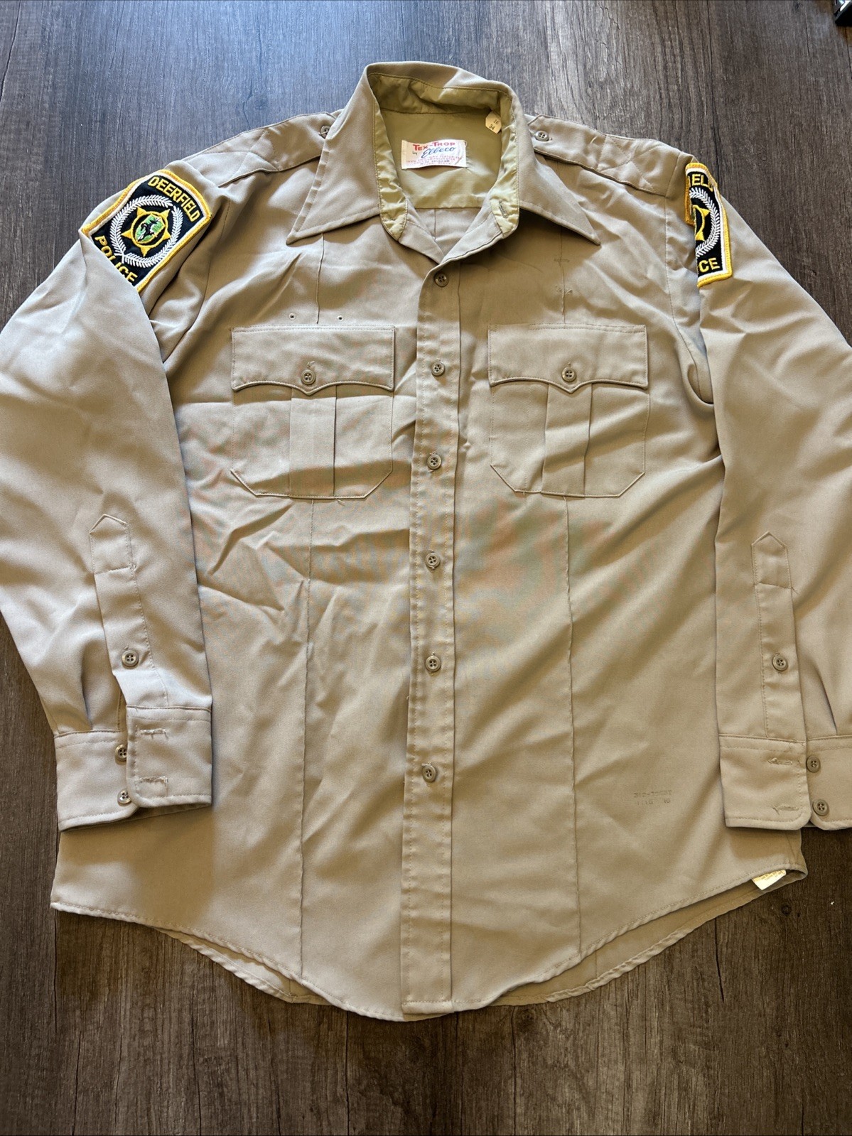 Vintage Illinois Deerfield Police Long Sleeved Work Shirt