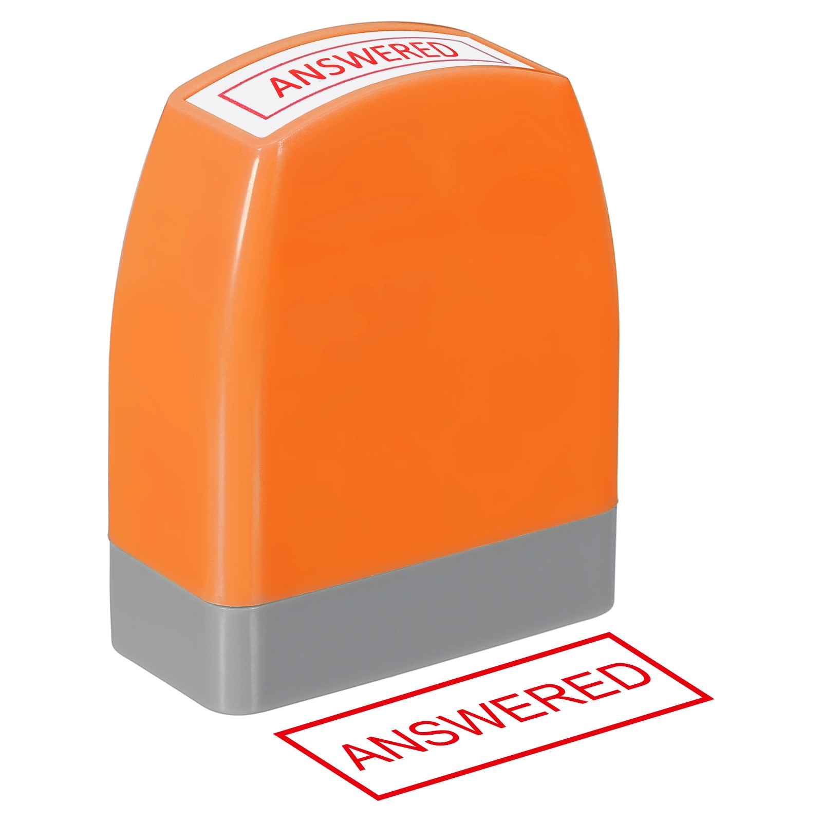 Answered Notice Stamp Self Inking, Office Stamps Pre Inked, Orange