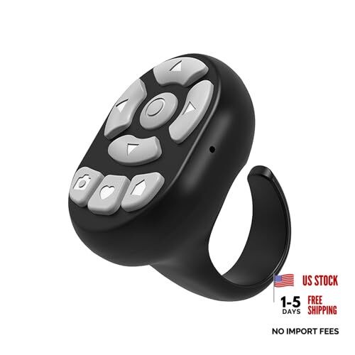 TikTok Scrolling Ring Microphone Remote Control,Fingertip Wireless Black