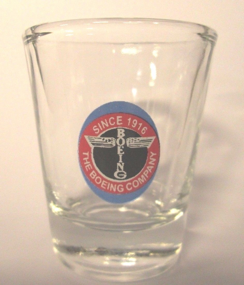 THE BOEING COMPANY AIR PLANES  LOGO  SHOT GLASS