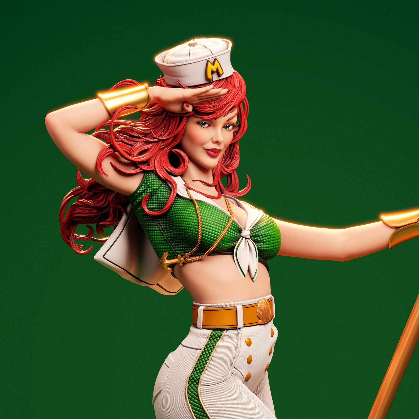 Mera Bombshell (1) Unpainted 1/6 resin model kit and base abe