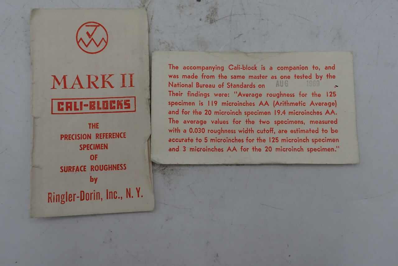 Mark II Cali-Blockers Precision Reference Specimen of Surface Roughness
