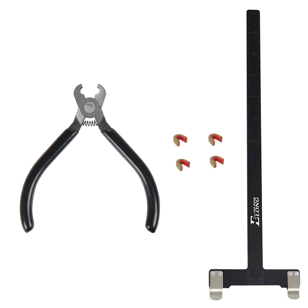 Archery Nocking Buckle Pliers String D Loop Nock Points+Bow Square Ruler Tool