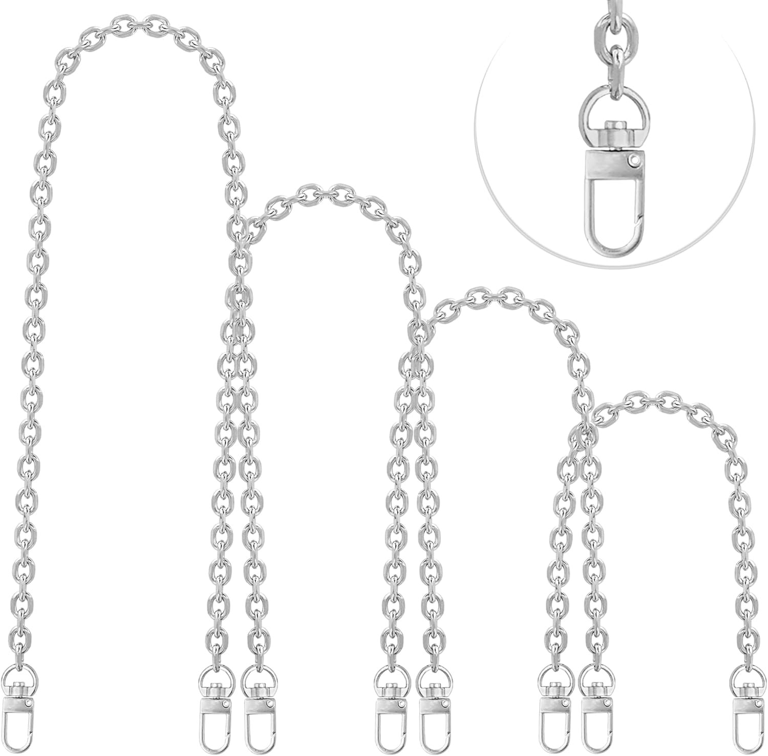 4 Pcs Different Size Purse Chain Strap Cross Body Chain Strap Replacement Chain