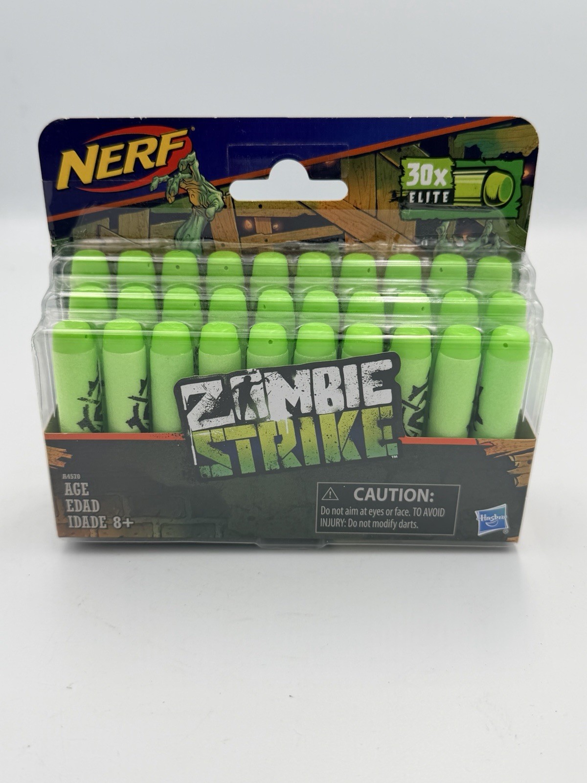 Nerf Dart Zombie Strike 30 Pack Green Foam Darts  NEW, SEALED