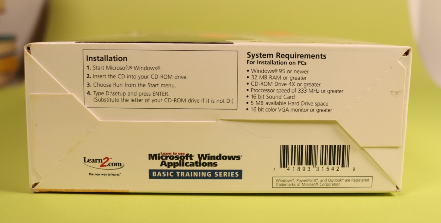 Learn2 Learn to Use Microsoft Windows Applications Windows 95 New Factory Sealed