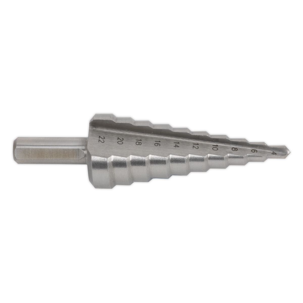 Sealey AK4722 HSS M2 Step Drill Bit 4-22mm Double Flute