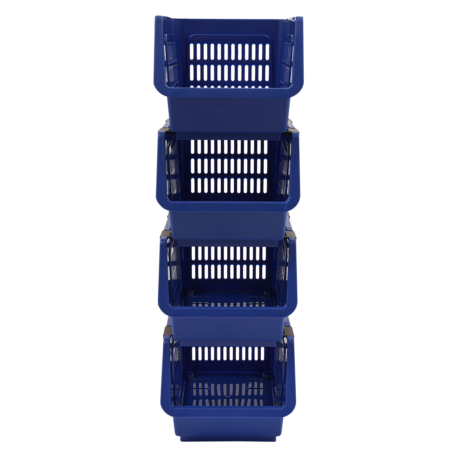 4 PCS Stacking Storage Baskets, PP Plastic Stackable Organizer Bins 76x34x24cm