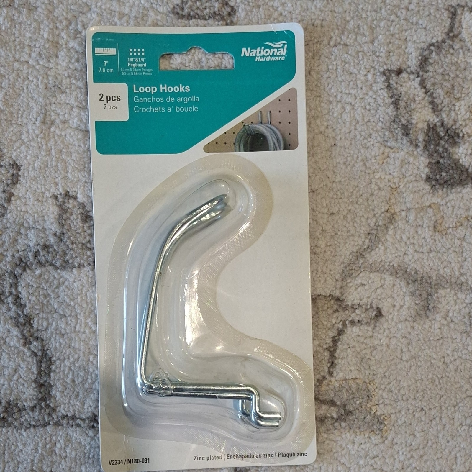 National Hardware Pegboard Hook Assortment Locking Hooks Loop Steel - 79 Pieces