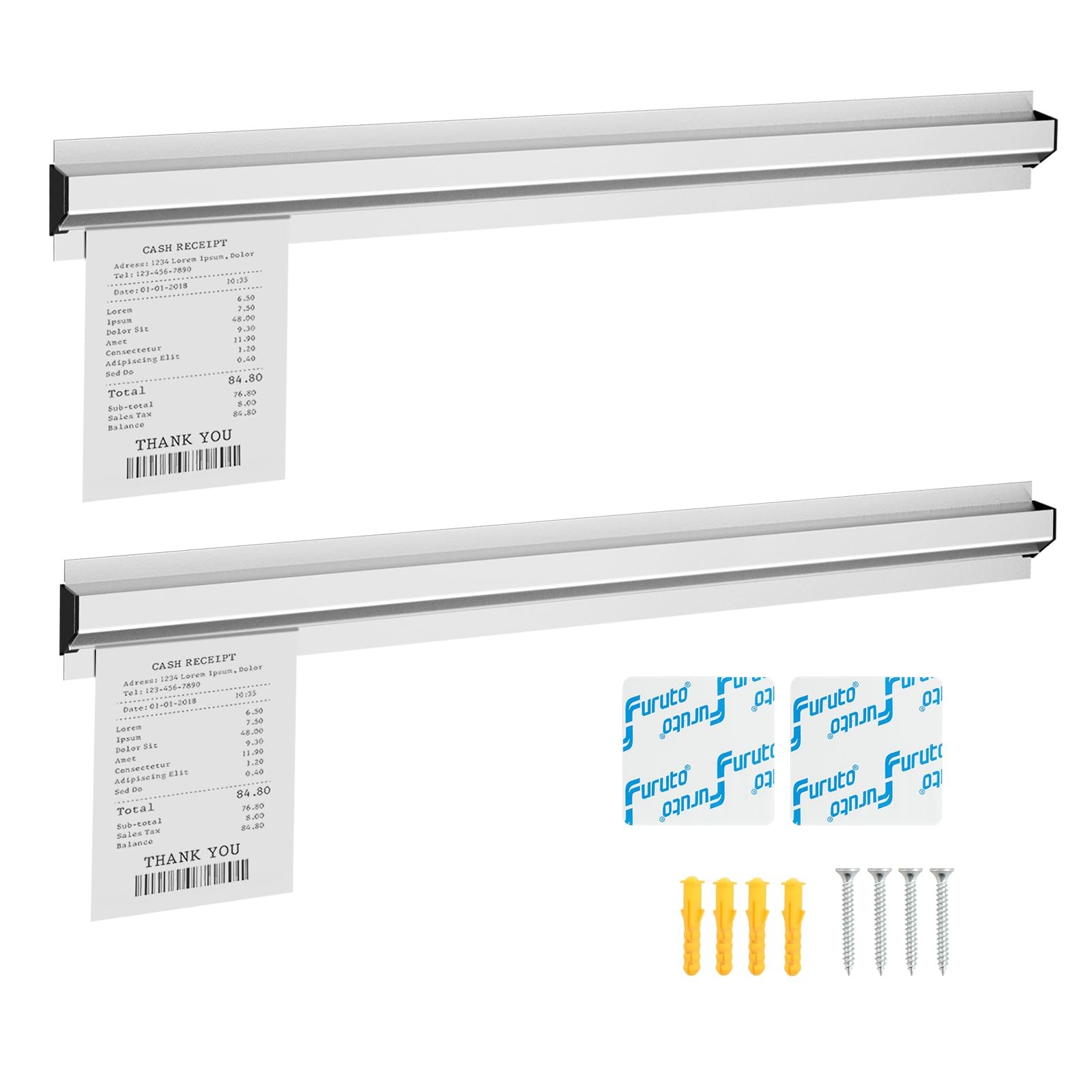 2 PCS 24 Inch Restaurant Ticket Rack Check Order Receipt Holder Kitchen Cafe