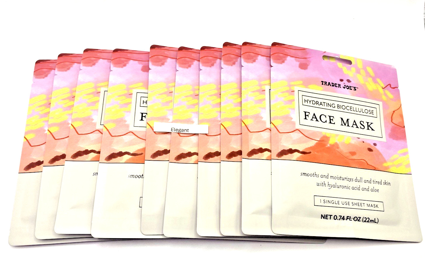 10 Packs New Trader Joe's Hydrating Biocellulose Face Mask Sheets