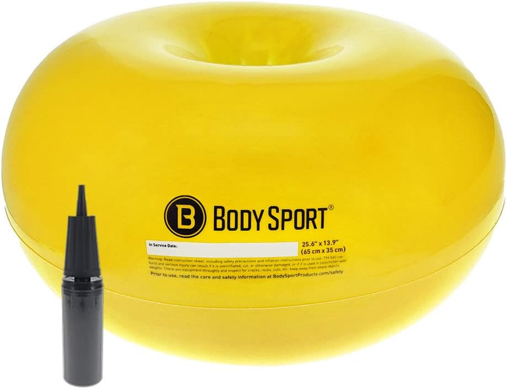 Donut Ball – Durable, Inflatable Exercise Ball for Balance & Stability Training,