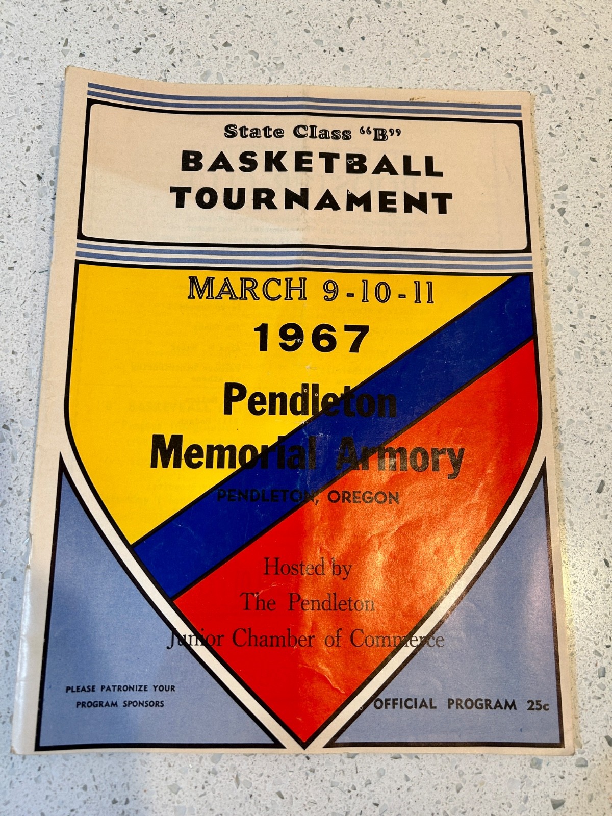 1967 Pendleton Oregon Memorial Armory Basketball State Class B Tournament Progrm