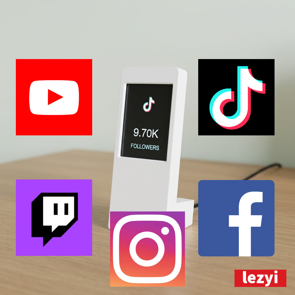 Lezyi Live Follower Counter for Social Platform Full Colour Display 5 Platform
