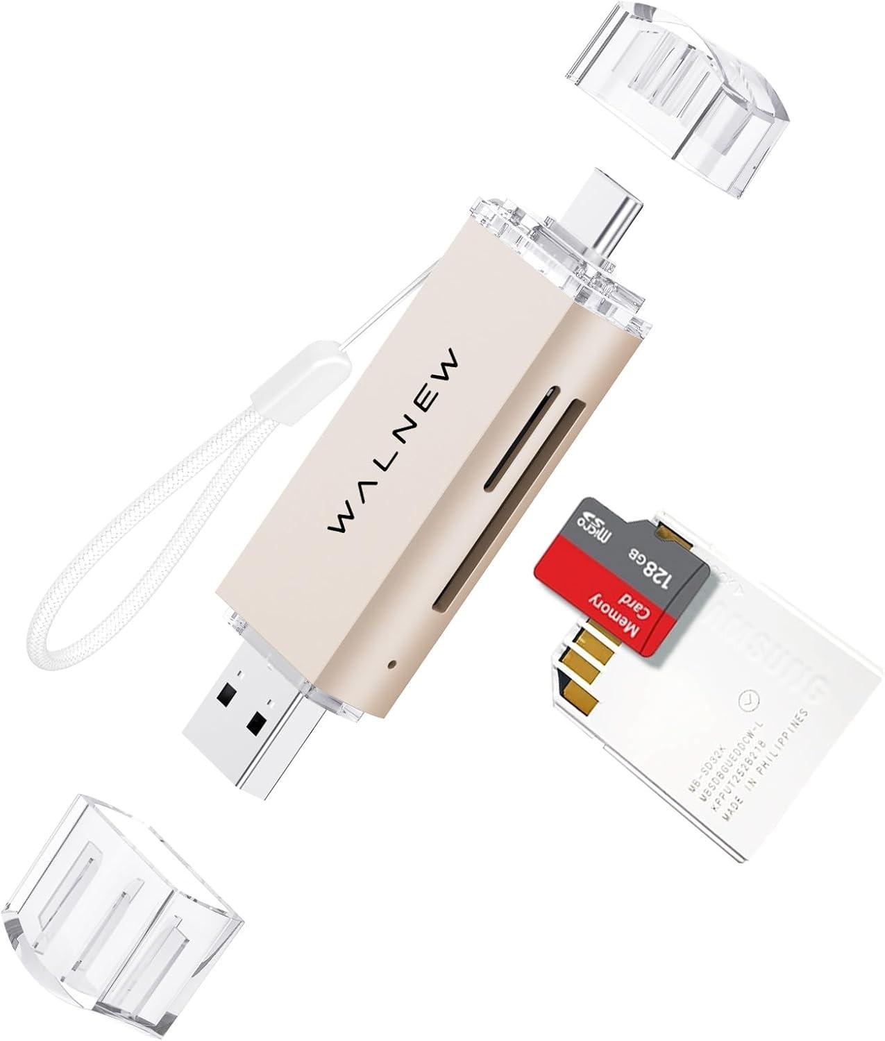 High-Speed USB 3.0 & USB-C SD Card Reader - Dual Slot Adapter for Max Efficiency