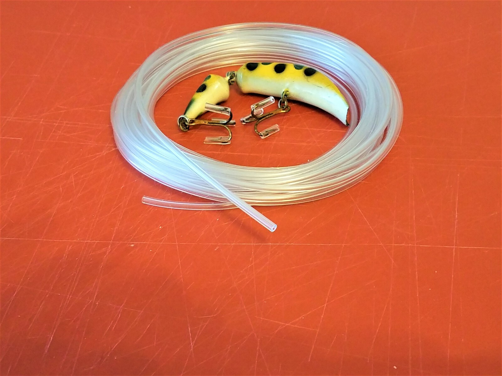 20 L.F. 1/16" ID x 1/8" OD x 1/32" wall clear vinyl tubing for fish hook covers