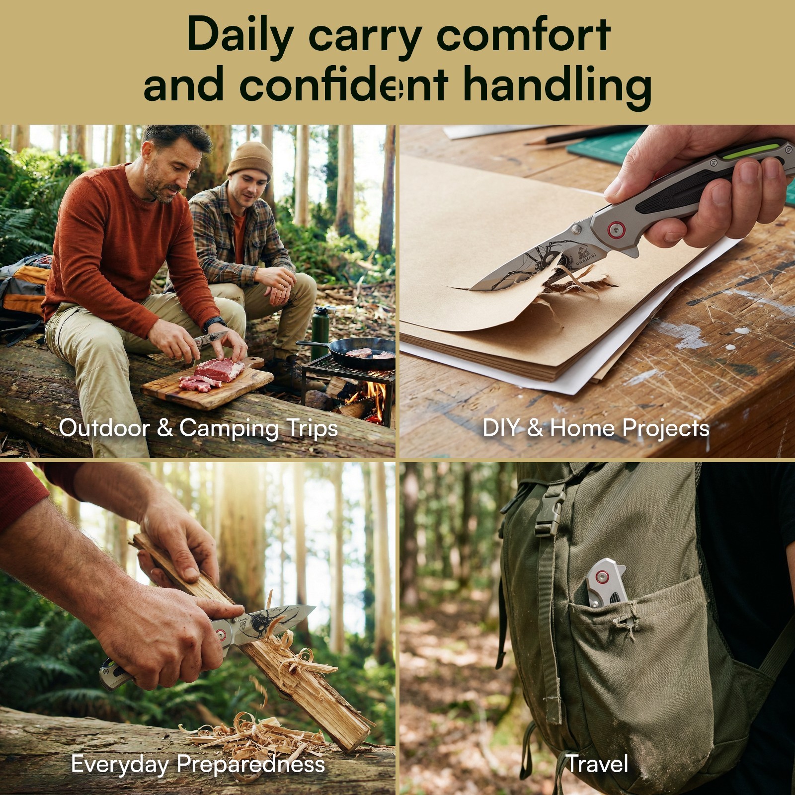 Chamaki Spider Folding Knife Tactical EDC Pocket Knife Razor Sharp Gift Ready