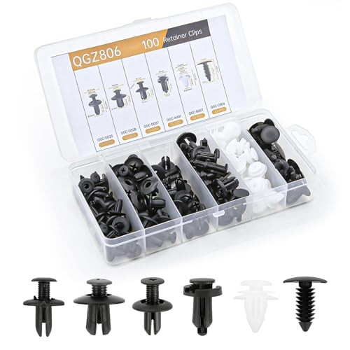 100pcs Car Bumper Retainer Clips Automotive Nylon Plastic – 6 Universal Sizes