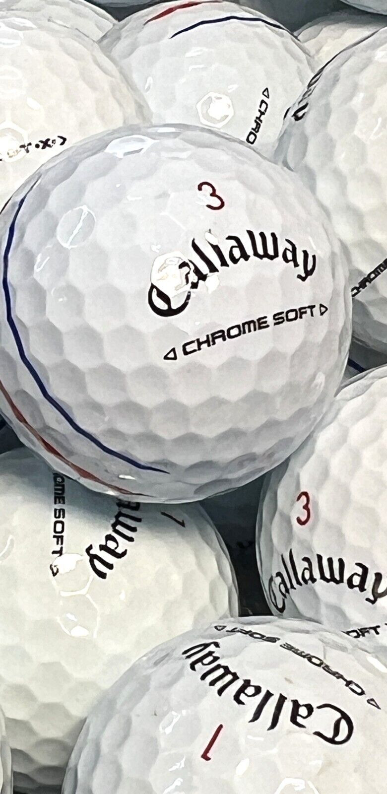 36 AAA White & Triple Trac Callaway Chrome Soft Used Golf Balls w/ Mesh Bag