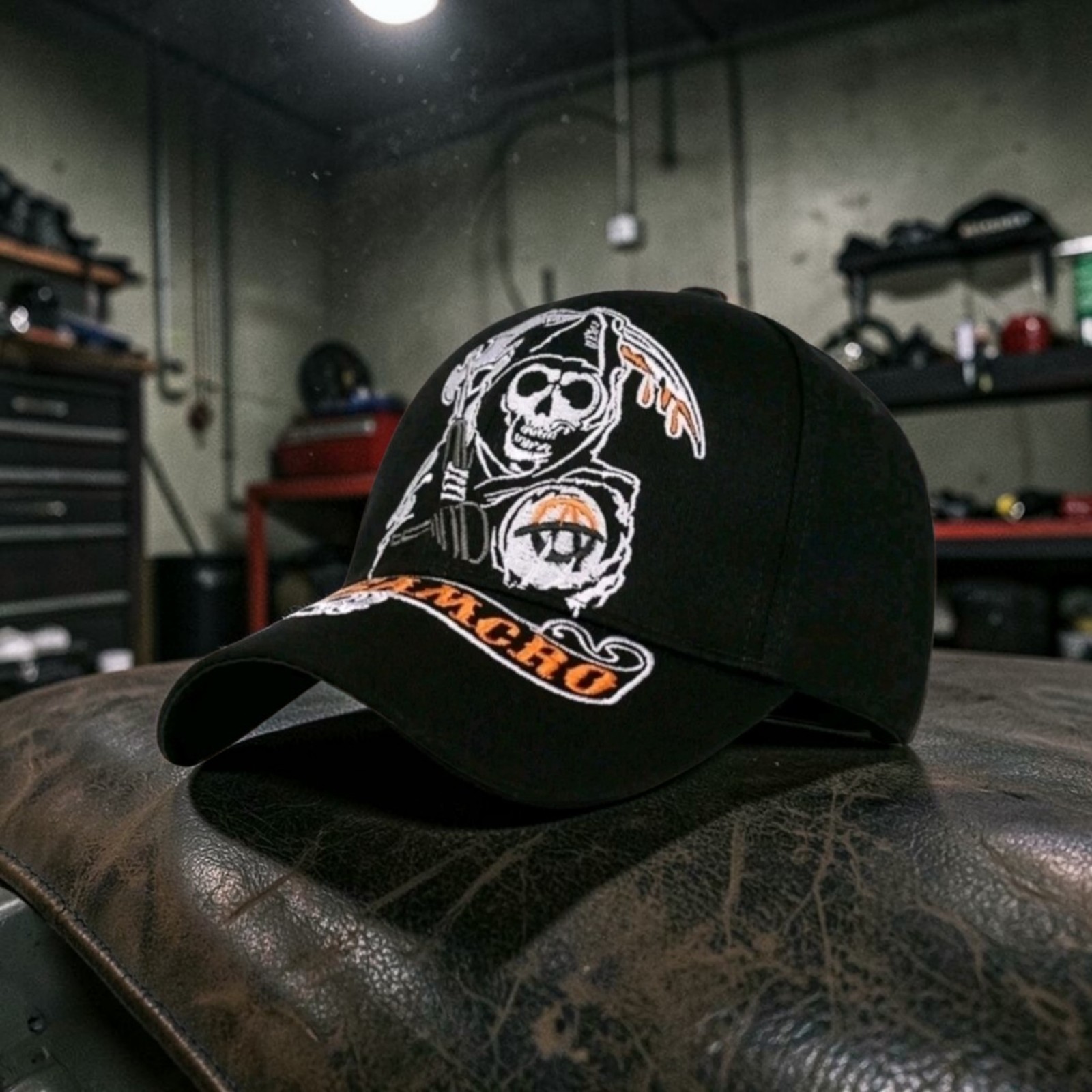 SAMCRO SONS OF ANARCHY EMBROIDERED BIKER ADJUSTABLE BASEBALL CAP HAT