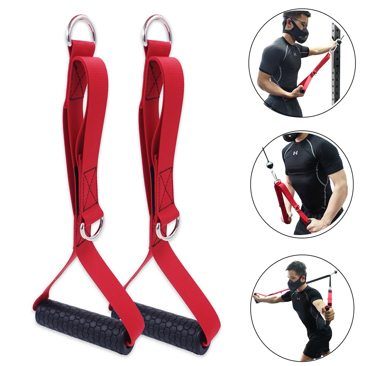 4 in 1 Multifunction Grip Handle Triceps Rope LAT Pulldown Exercise Gym Handles