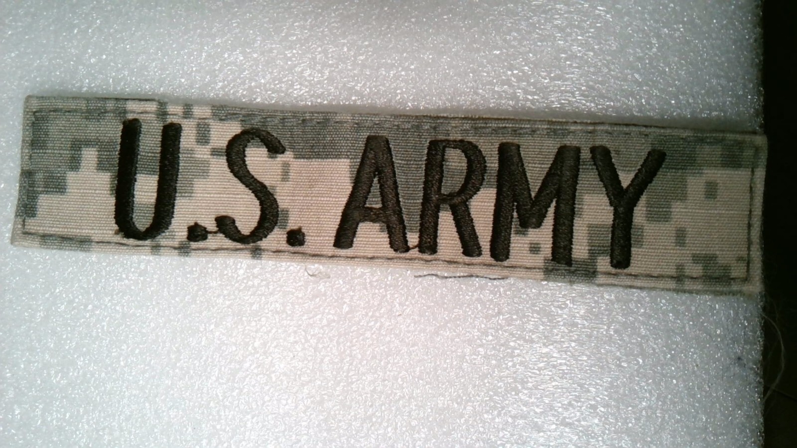 MILITARY PATCH US ARMY NAME TAPE TAG HOOK & LOOP BACK FOR ACUS COMBAT USED