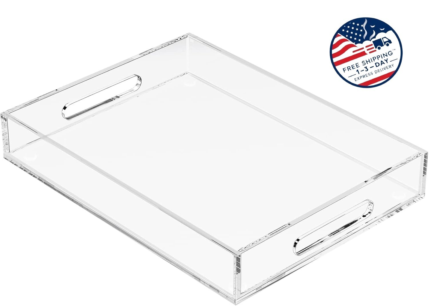 Bandeja de acrílico con asas, bandeja decorativa para cartas, organizador