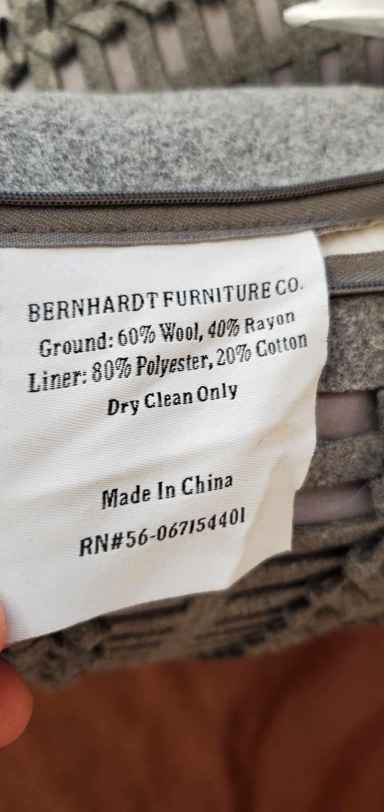 Bernhardt Wool Blend Throw 3 Pillows 21x21 Gray Duck Feather Blend Fill Luxe EUC