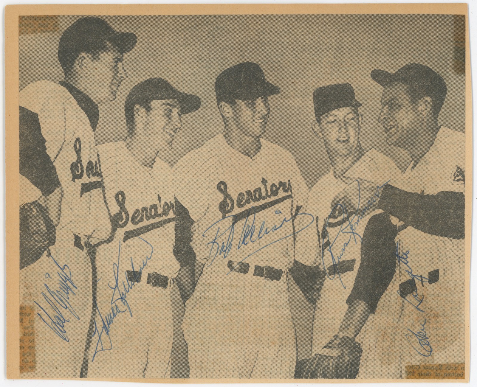 1959 Senators Vintage Signed 7x5 Photo (5 sigs w/Killebrew, Allison)  9 706431
