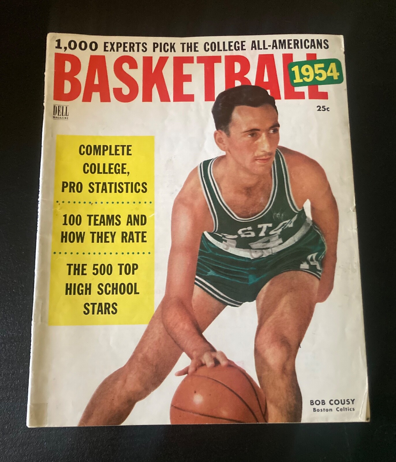 1954 Dell Basketball Magazine - Bob Cousy Cover