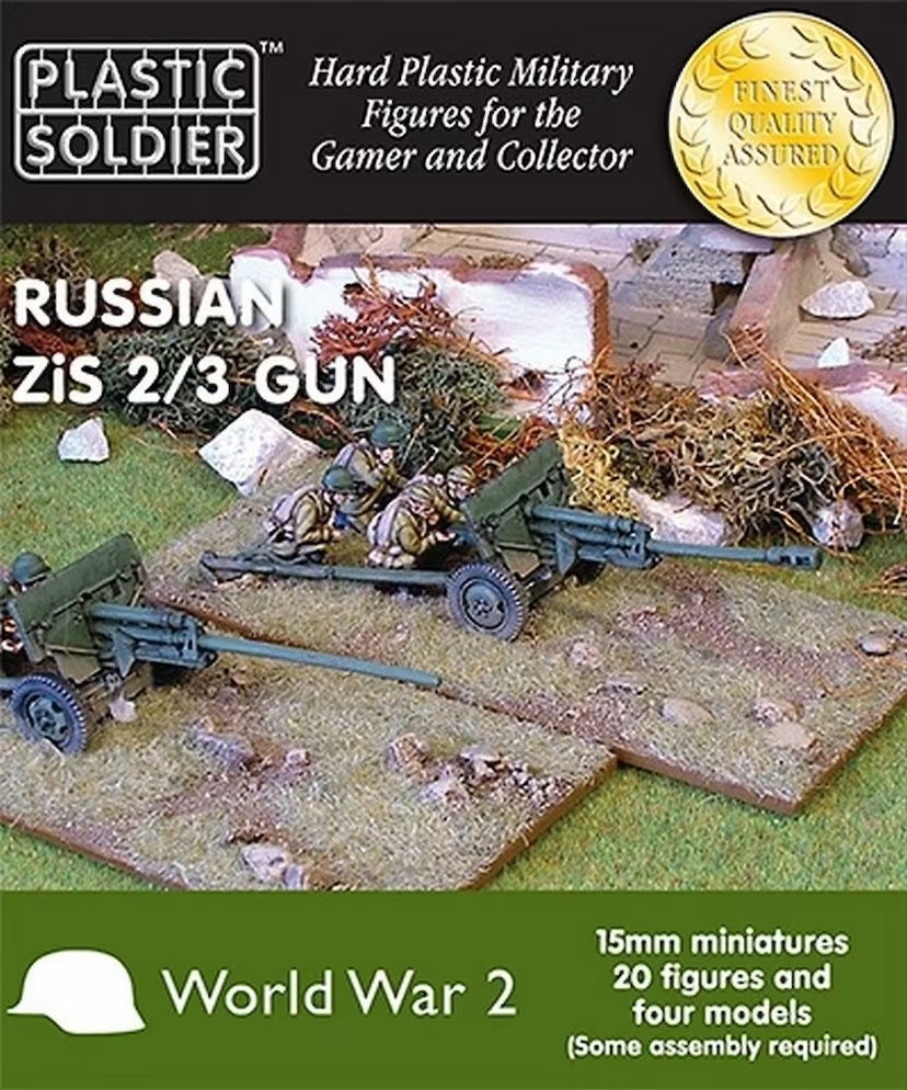 WW2G15002 15MM RUSSIAN ZIS 2/3 GUN NEW PLASTIC SOLDIER 1/100 WW2 ITEM NOT IN BOX