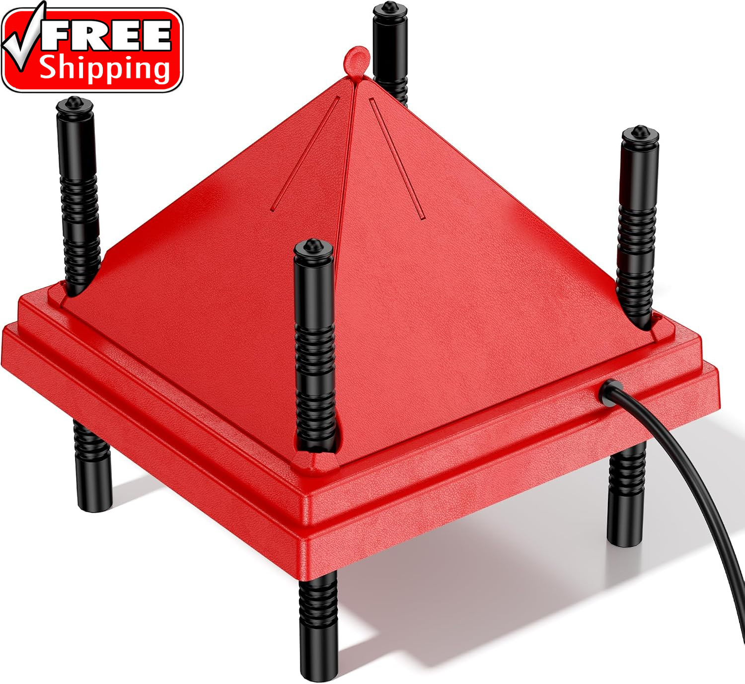 Brooder Plate for Chicks with Anti-Roost Cone, Chick Brooder Heater Red 10" X 10