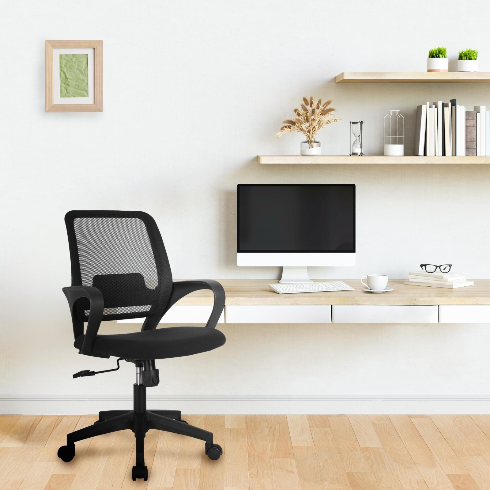 Ergonomic Mesh Office Chair with Lumbar Support, Adjustable Height, Rolling Whee