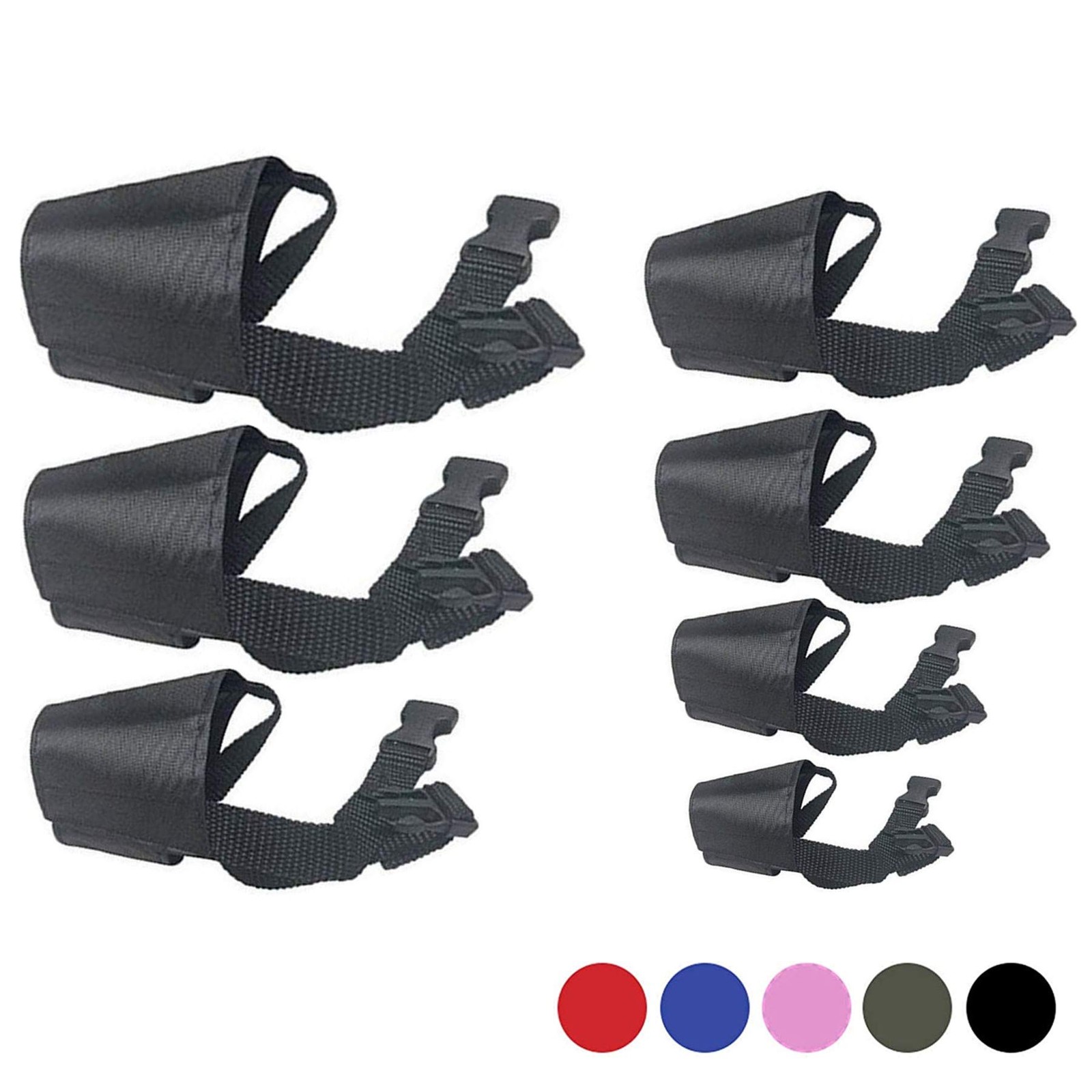 7 PCS Dog Muzzles Suit Adjustable Quick Fit Prevent Biting Barking Black