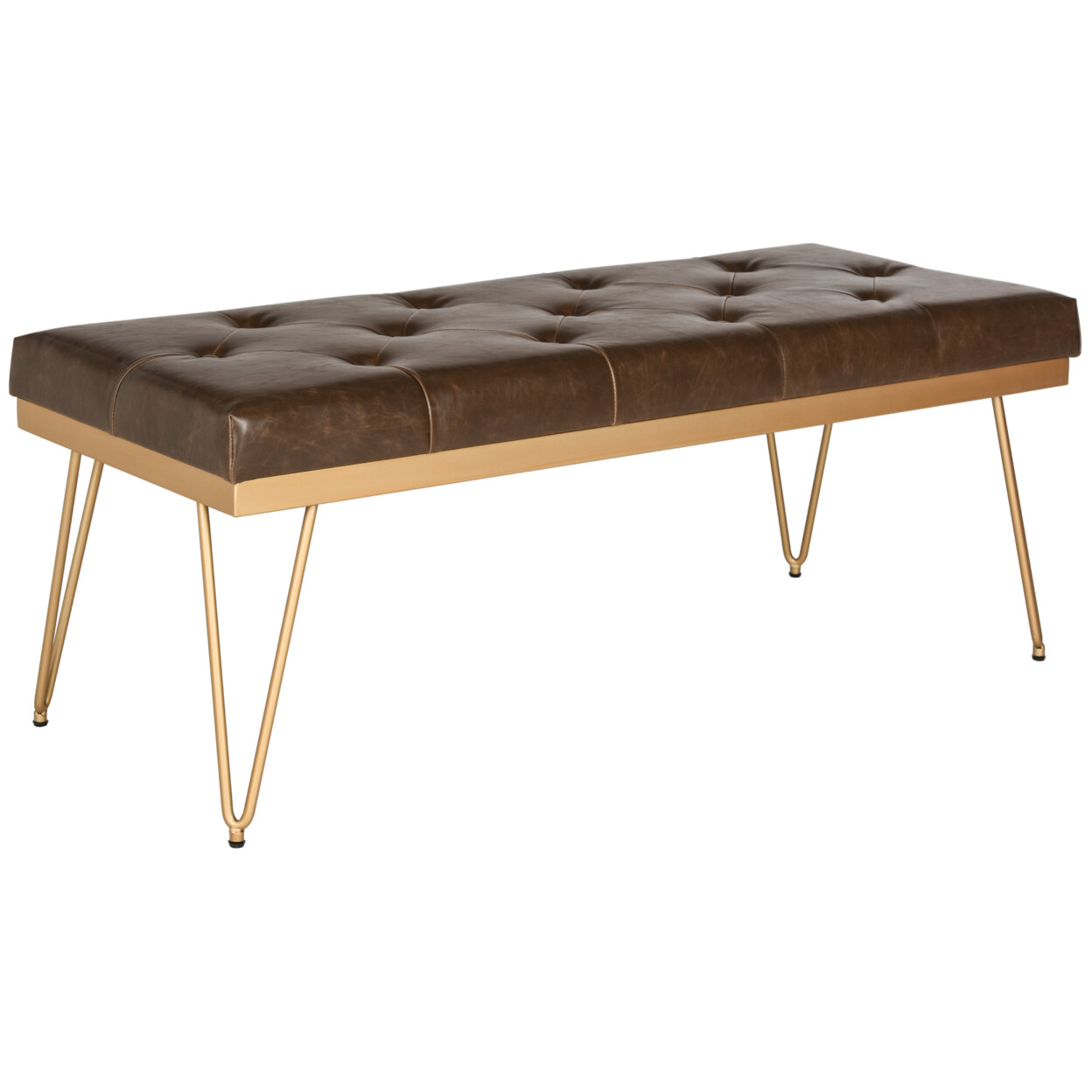 SAFAVIEH Marcella Bench | Brown / Gold |