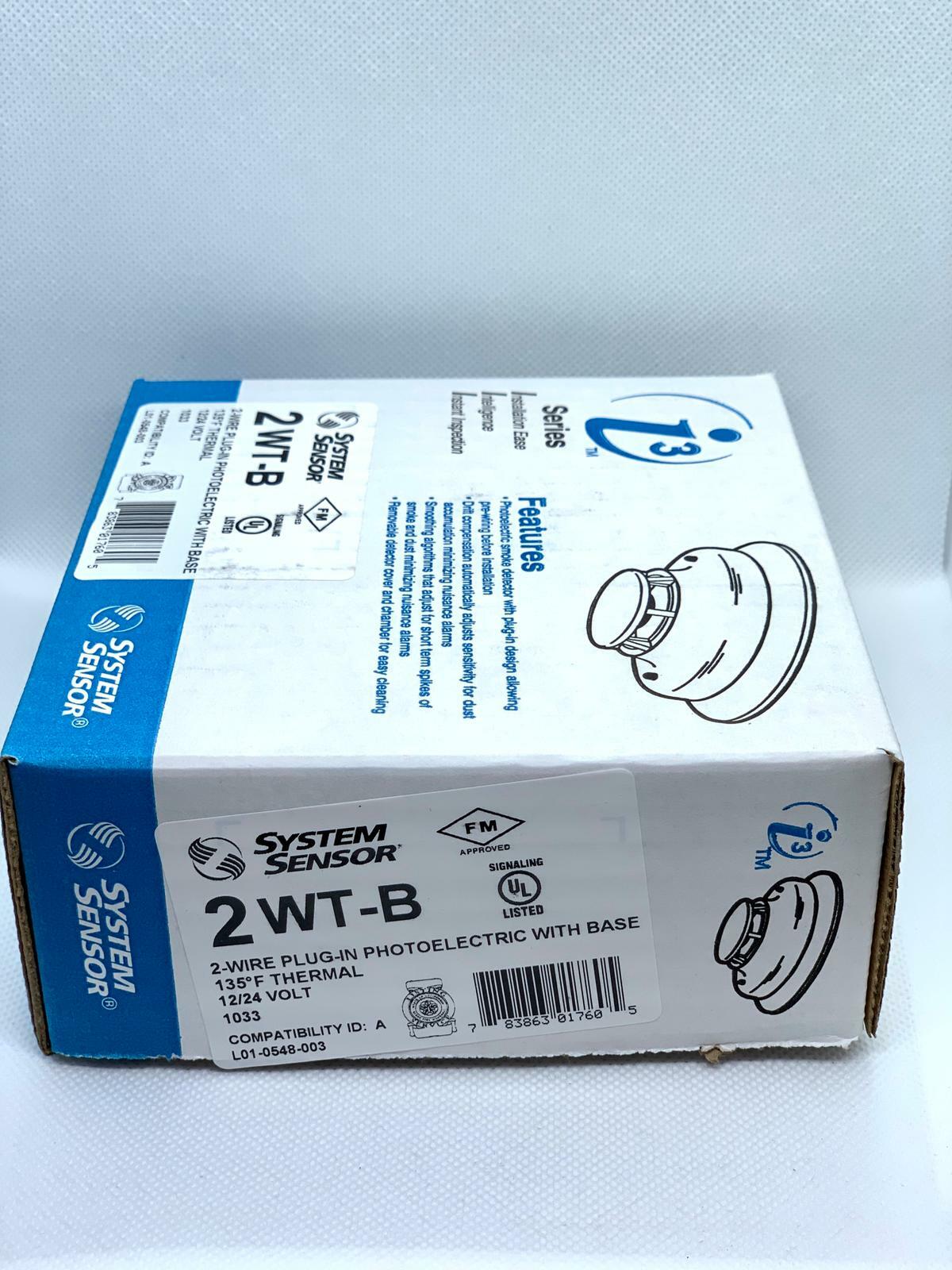 System Sensor 2WT-B Photoelectric Smoke Detector - Same Day Shipping (SEALED)