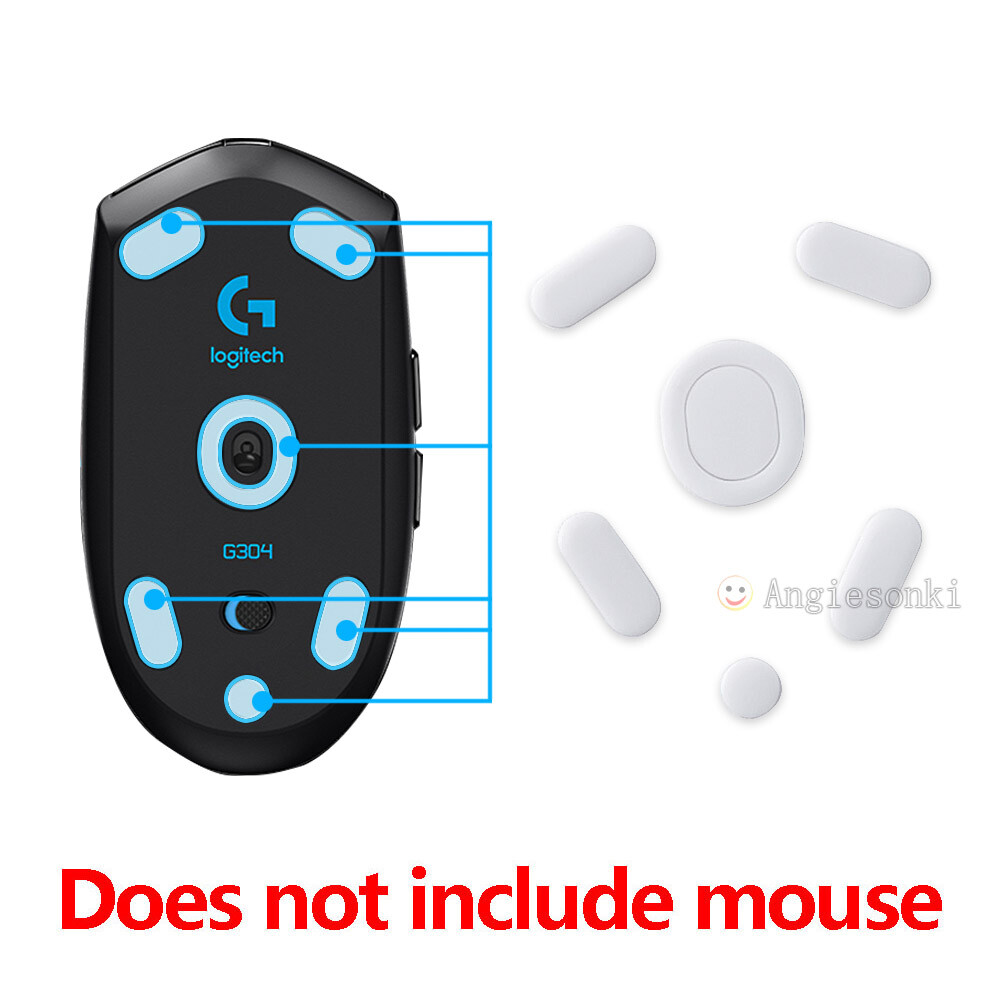 2 Sets White Rounded Curved Edges Mouse Feet Skates for Logitech G304 G305 Mouse