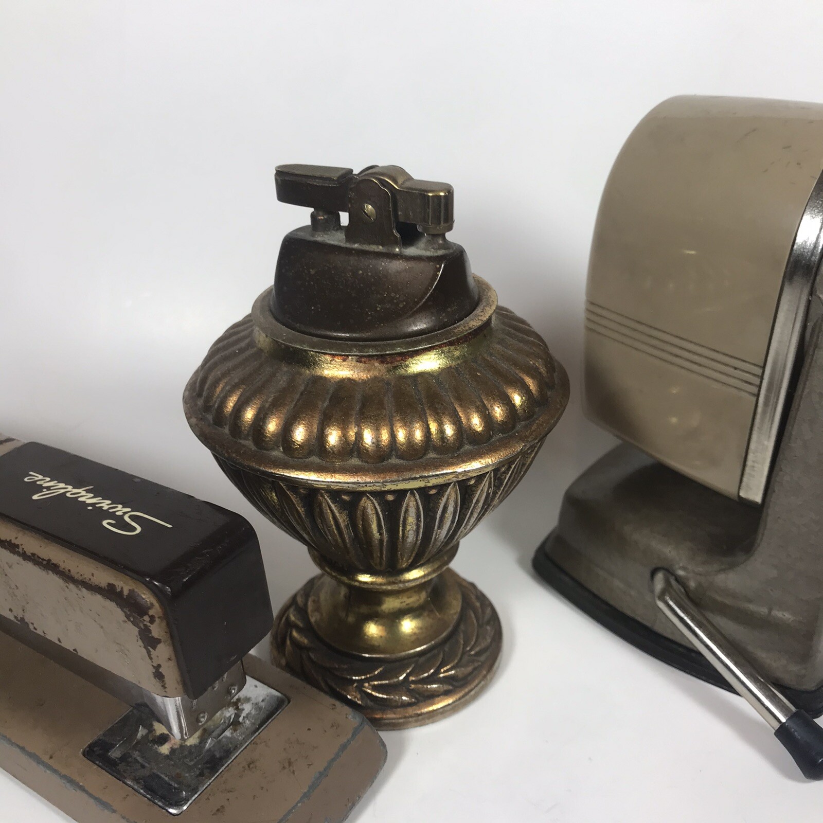 Vintage Desk Lighter Stapler Pencil Sharper Swingline Apsco