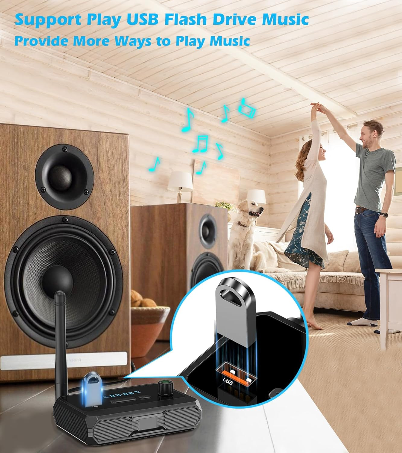 Bluetooth 5.3 Receiver for Home Stereo, Optical Low Latency & HD Music Audio Blu